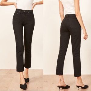 Reformation Julia High Crop Cigarette Jean in black